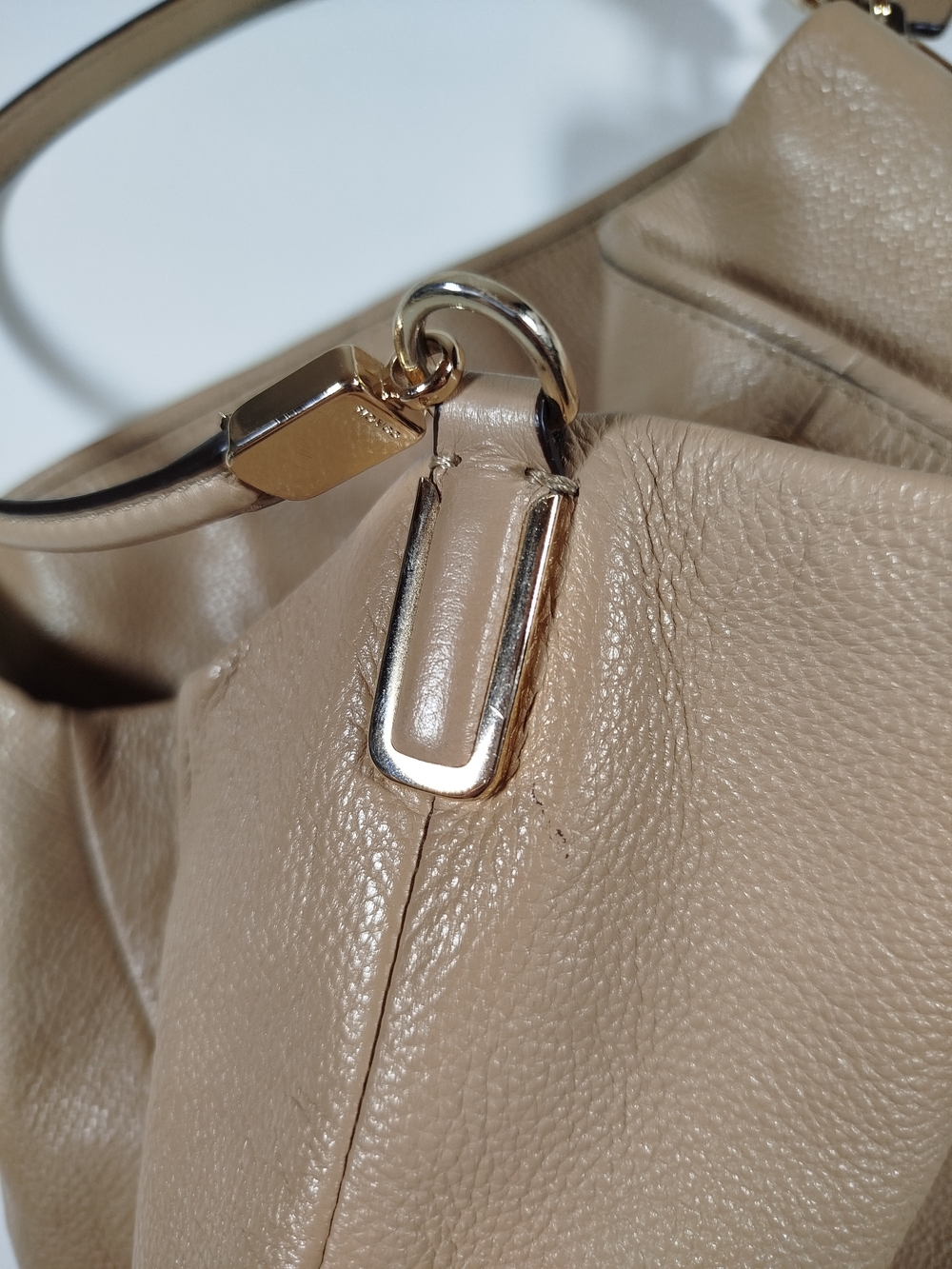 COACH Pebble Leather Hobo Bag in Taupe - Picture 10 of 15